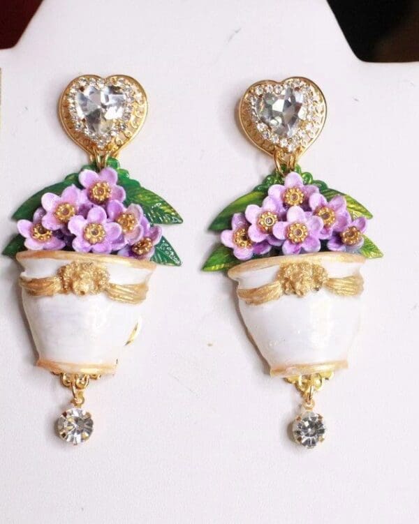 SOLD! 8136 Baroque Hydrangea Pod Elegant Earrings - Image 6