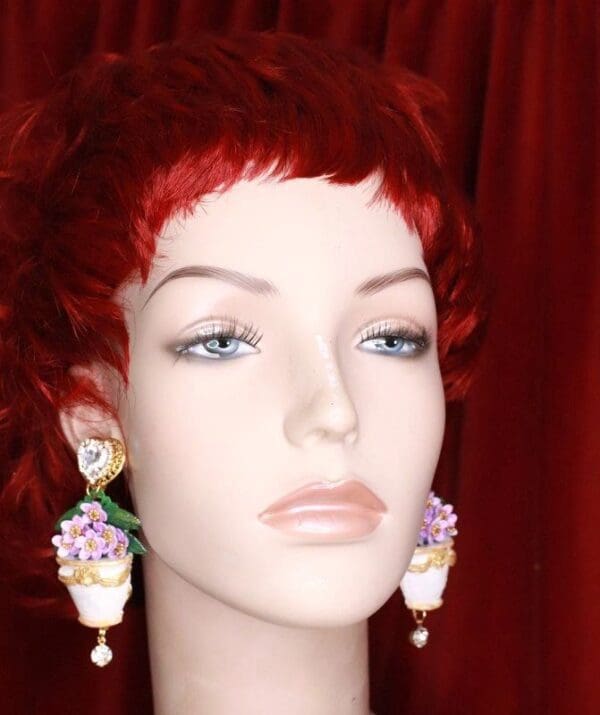 SOLD! 8136 Baroque Hydrangea Pod Elegant Earrings - Image 3