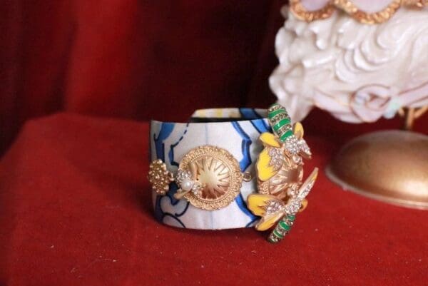 SOLD! 8154 Baroque Bee Embellished Bangle Bracelet - Image 2