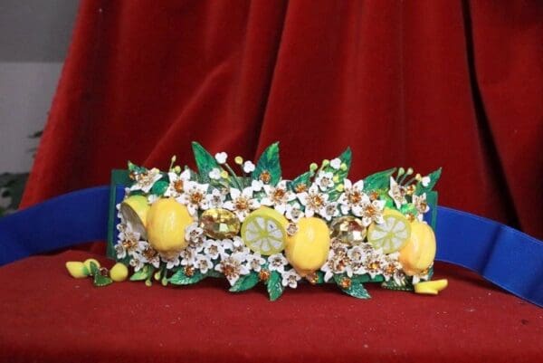 SOLD! 8173 Baroque Runway Sicilian Lemon Fruit Flower Blossom Corset Waist Belt Size S, L, M - Image 4