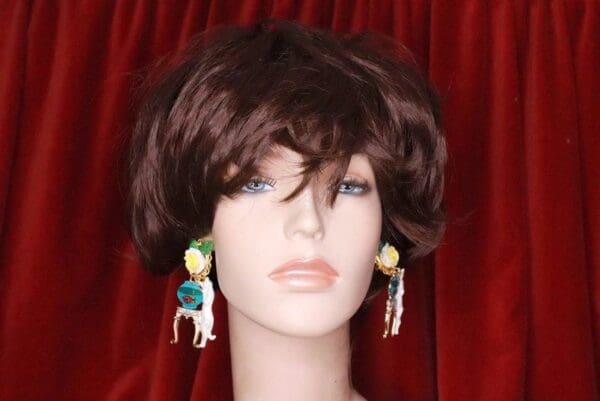 SOLD! 8184 Runway Baroque Cat Aquarium Roses Adorable Earrings - Image 7