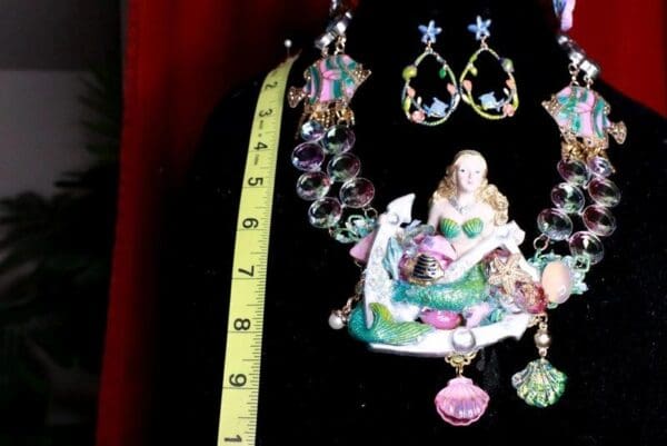 SOLD! 8205 Set Of Nautical Mermaid Genuine Tourmaline Necklace+ Earrings - Image 7