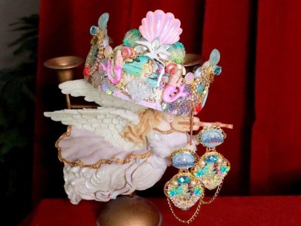 SOLD! 8215 Birth Of Venus Stunning Crown Tiara Headband Octopus - Image 2