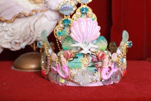 SOLD! 8215 Birth Of Venus Stunning Crown Tiara Headband Octopus - Image 3