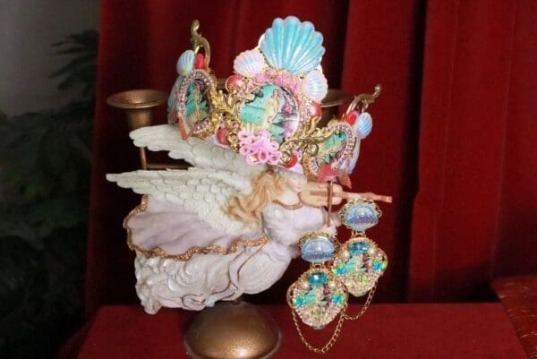 SOLD! 8216 Birth Of Venus Stunning Crown Tiara Headband Octopus - Image 3