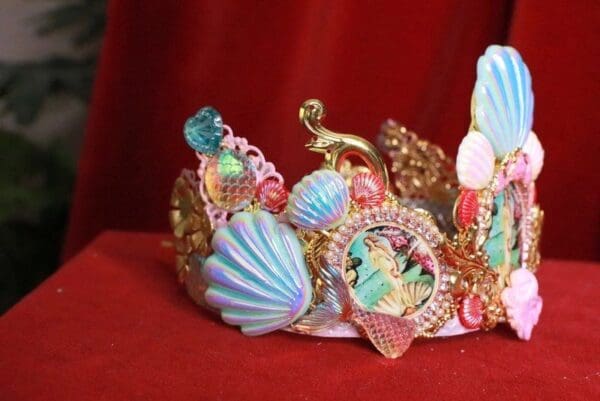 SOLD! 8216 Birth Of Venus Stunning Crown Tiara Headband Octopus - Image 4