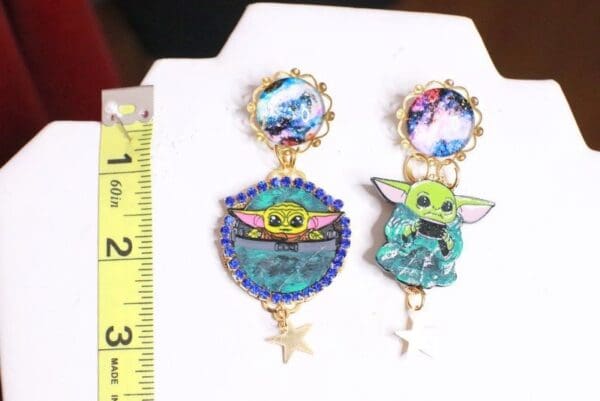 SOLD! 8231 Enamel Stars Star Irregular Skywalker Mandalorian Elegant Earrings - Image 3