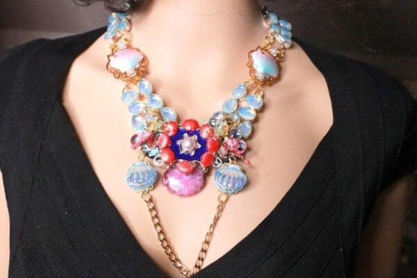 SOLD! 8273 Nautical Mermaid Genuine Opal Solar Quartz Necklace