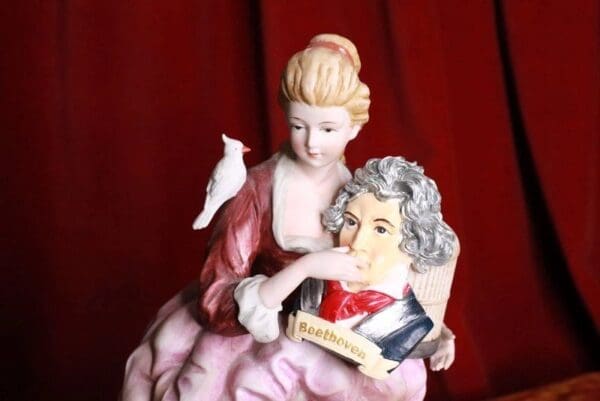 SOLD! 7406 Beethoven Portrait Musical Hand Painted Unique Brooch