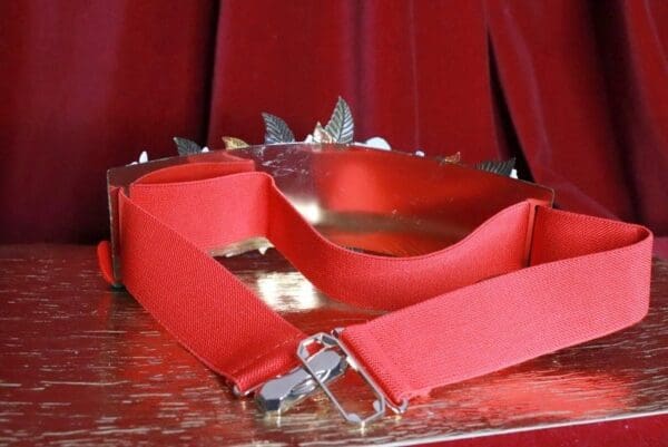 SOLD! 8359 Baroque Strawberry Hand Painted Embellished Waist Gold Belt Size S, L, M - Image 5