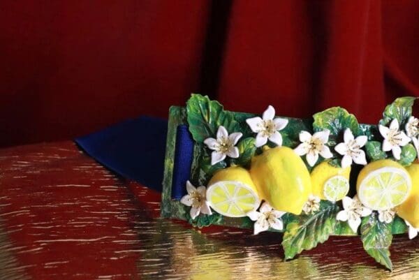 SOLD! 8369 Baroque Runway Sicilian Lemon Fruit Flower Blossom Corset Waist Belt Size S, L, M - Image 4