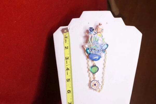 SOLD! 8401 Baroque 3D Effect Hand Painted Poseidon Genuine Opal Unique Brooch - Image 6
