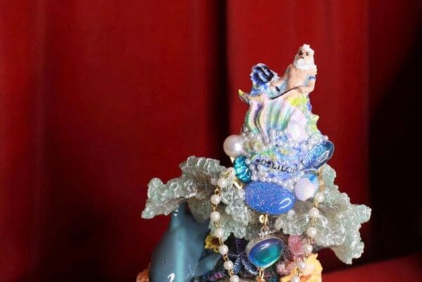 SOLD! 8401 Baroque 3D Effect Hand Painted Poseidon Genuine Opal Unique Brooch - Image 8