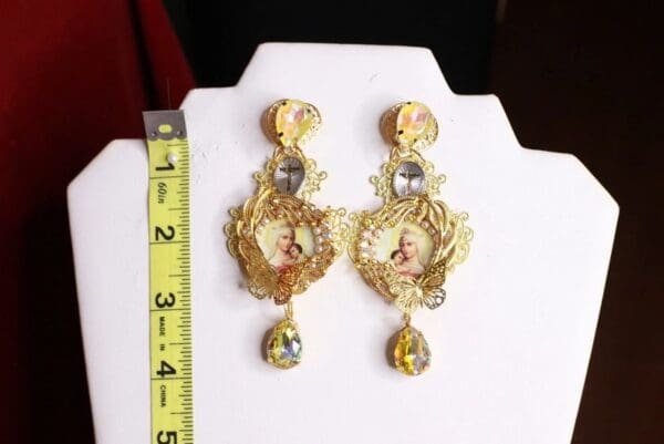 SOLD! 8427 Virgin Mary Gold Studs Earrings - Image 5