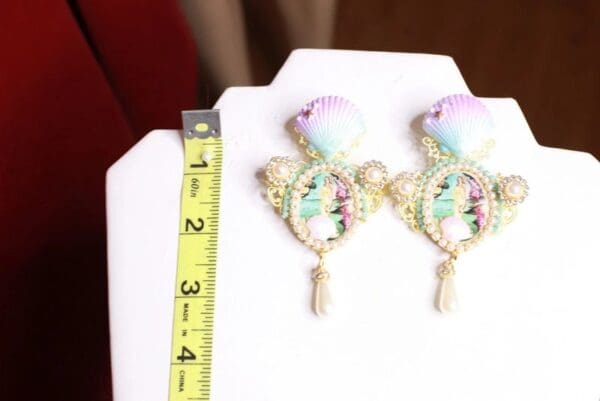SOLD! 8430 Birth Of Venus Rhinestone Studs Earrings - Image 3