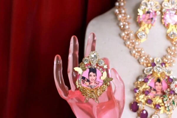 SOLD! 8498 Audrey Hepburn Diamonds Adjustable Cocktail Ring - Image 2