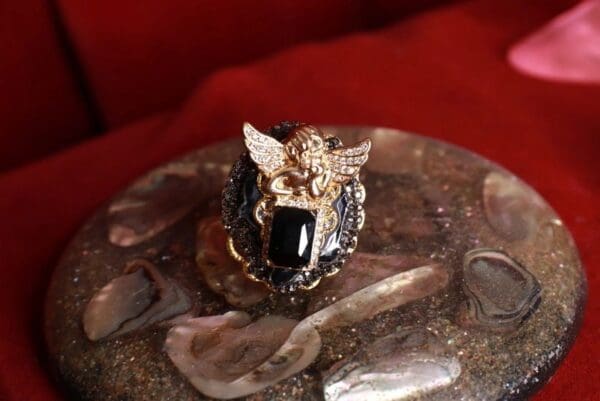 SOLD! 8535 Set Of Earrings+ Ring Genuine agate Cherubs - Image 7