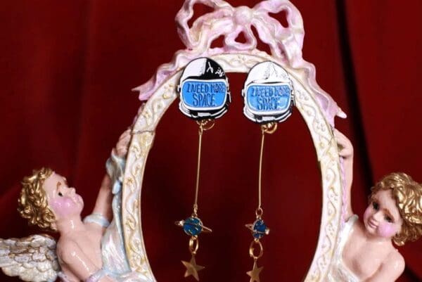 SOLD! 8552 Celestial Astronaut I need More Space Earrings