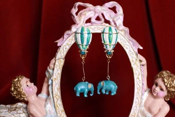 SOLD! 8553 Balloon Elephant Charming Studs Earrings