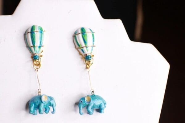 SOLD! 8553 Balloon Elephant Charming Studs Earrings - Image 3