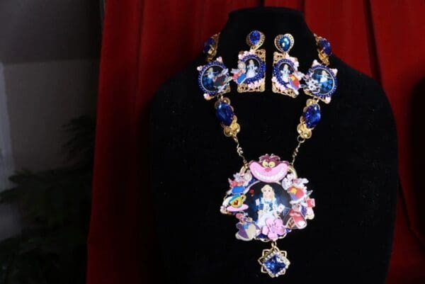 SOLD! 8563 Set Of Alice In Wonderland Adorable Necklace+ Earrings - Image 6