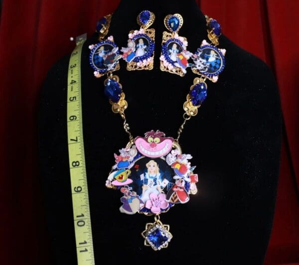 SOLD! 8563 Set Of Alice In Wonderland Adorable Necklace+ Earrings - Image 7