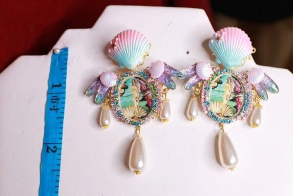 SOLD! 8594 Birth Of Venus Rhinestone Studs Earrings - Image 2