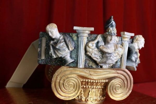 SOLD! 8604 Art Jewelry Roman Statues Antique Look Embellished Waist Gold Belt Size S, L, M - Image 5
