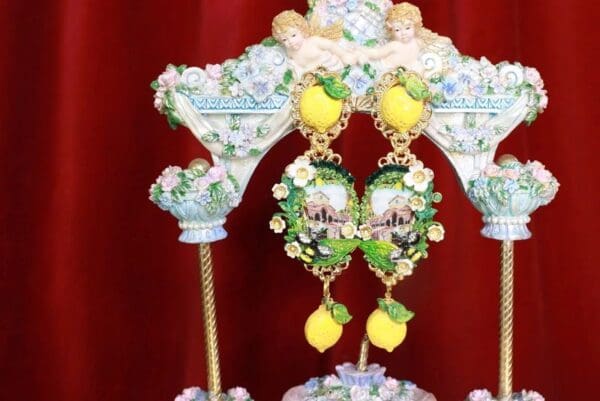 SOLD! 8609 Baroque Palermo Cameo Elegant Studs Earrings