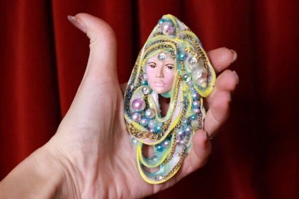SOLD! 8616 Nautical Mermaid Victorian Huge Unusual Brooch - Image 7