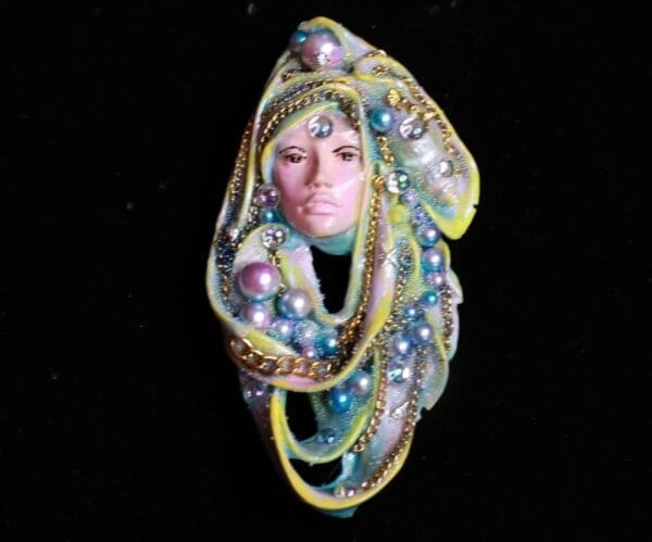 SOLD! 8616 Nautical Mermaid Victorian Huge Unusual Brooch - Image 2