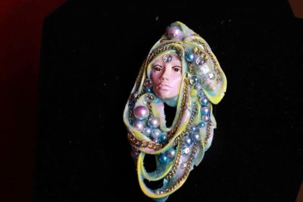 SOLD! 8616 Nautical Mermaid Victorian Huge Unusual Brooch - Image 9