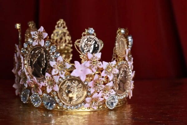SOLD! 8642 Baroque Roman Coin Flower Blossom Tall Crown - Image 7