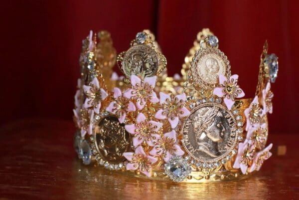 SOLD! 8642 Baroque Roman Coin Flower Blossom Tall Crown - Image 8