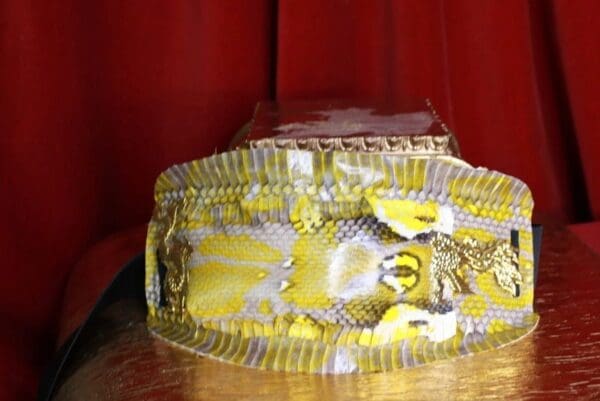 SOLD! 8698 Art Jewelry 3D Effect Genuine Snake Skin Embellished wide Waist Belt size S, M, L - Image 2