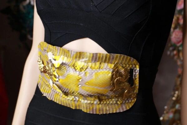 SOLD! 8698 Art Jewelry 3D Effect Genuine Snake Skin Embellished wide Waist Belt size S, M, L - Image 4