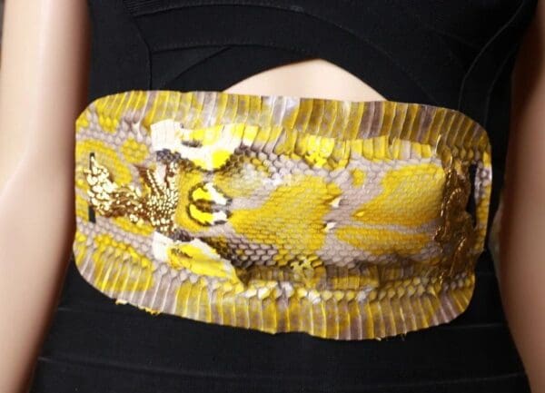 SOLD! 8698 Art Jewelry 3D Effect Genuine Snake Skin Embellished wide Waist Belt size S, M, L - Image 6