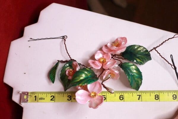 SOLD! 8706 Sakura Blossom Leaf Hair Pin - Image 5