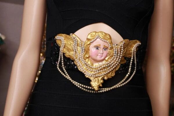 SOLD! 8720 Baroque Cherub Angel Pearl Corset Waist Belt Size S, L, M - Image 2