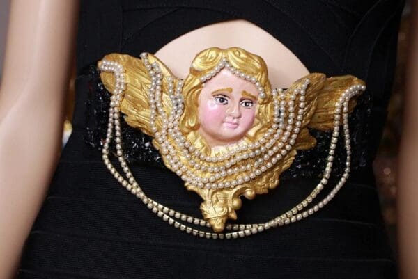 SOLD! 8720 Baroque Cherub Angel Pearl Corset Waist Belt Size S, L, M - Image 8
