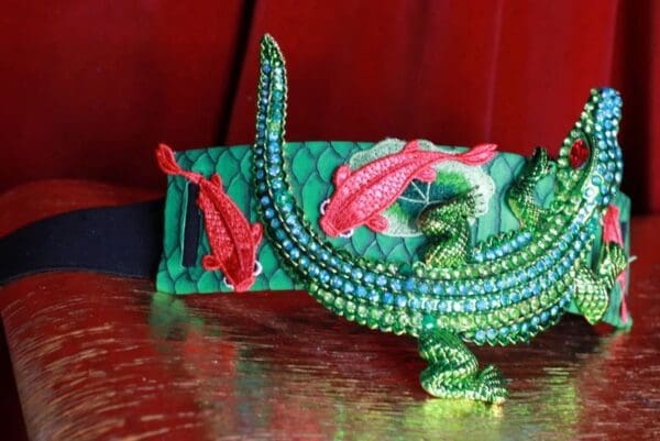 SOLD!8721 Baroque Massive Rhinestone Crocodile Corset Waist Belt Size S, L, M - Image 4