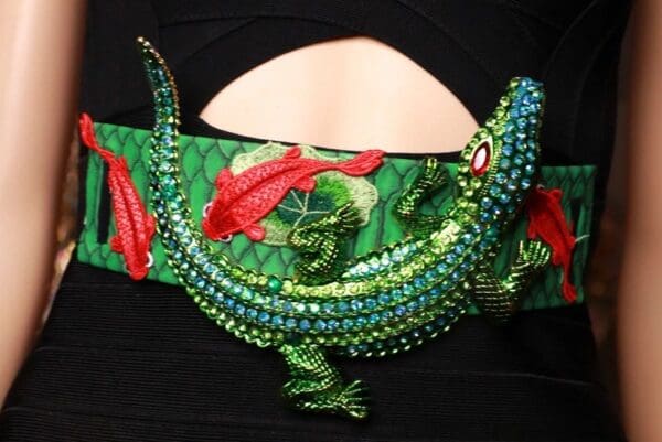 SOLD!8721 Baroque Massive Rhinestone Crocodile Corset Waist Belt Size S, L, M - Image 5