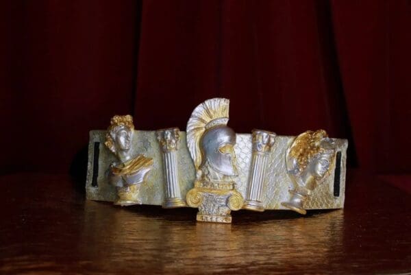 SOLD! 8726 Greek Statues Gold Silver Embellished Waist Gold Belt Size S, L, M