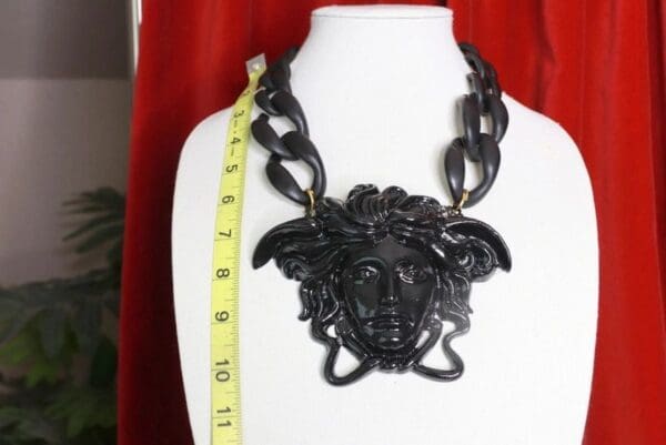 SOLD! 8731 Unisex Mythological Roman Head Chained Huge Necklace - Image 4