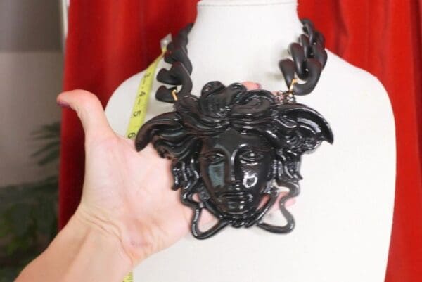 SOLD! 8731 Unisex Mythological Roman Head Chained Huge Necklace - Image 8