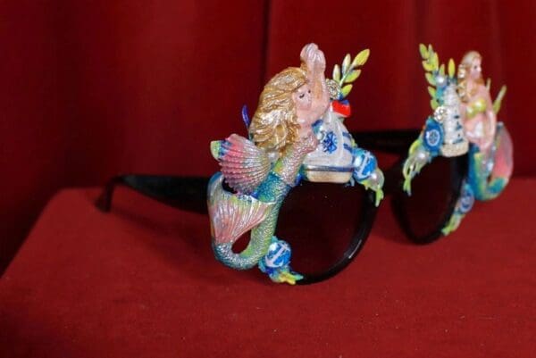 SOLD! 8734 Nautical Sea Ocean Faced Mermaids Embellished Sunglasses - Image 9