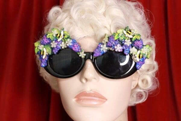 SOLD! 8740 Baroque Grapes Hand Painted Embellished Embellished Sunglasses - Image 2