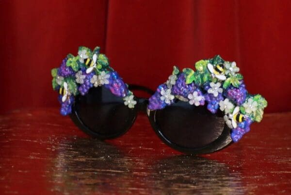 SOLD! 8740 Baroque Grapes Hand Painted Embellished Embellished Sunglasses - Image 3