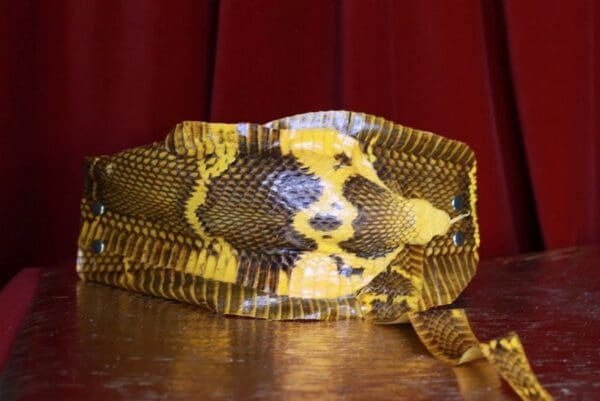 SOLD! 8745 Art Jewelry 3D Effect Genuine Snake Skin Embellished wide Waist Belt size S, M, L - Image 2