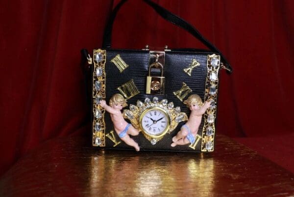 SOLD! 9048 Baroque Le Boy Beige Cherub Angel Embellished Handbag - Image 2